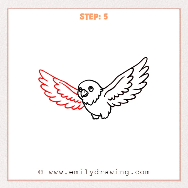 how to draw a flying eagle - Step 5